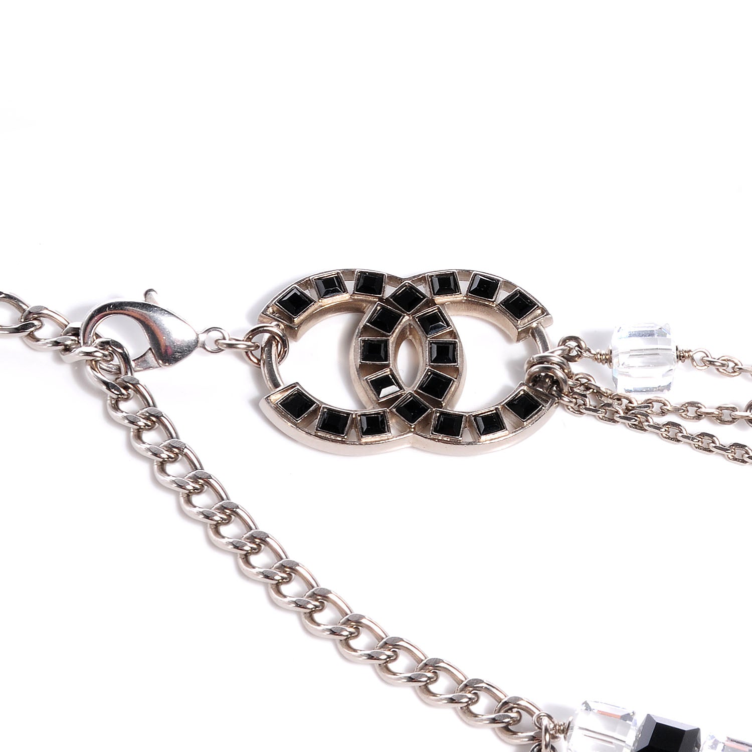 Chanel Swarovski Crystal Large CC Double Strand Belt Black 4 of 5