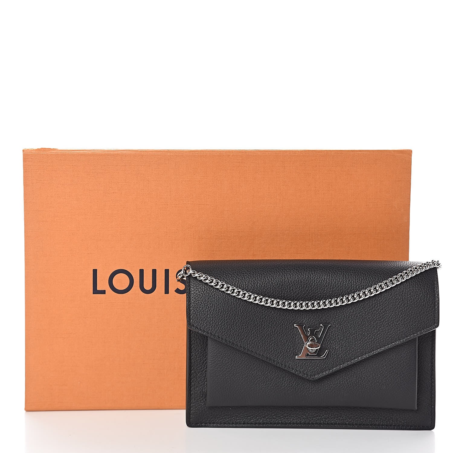 Louis Vuitton Soft Calfskin My Lockme Chain Pochette Black 9 of 9