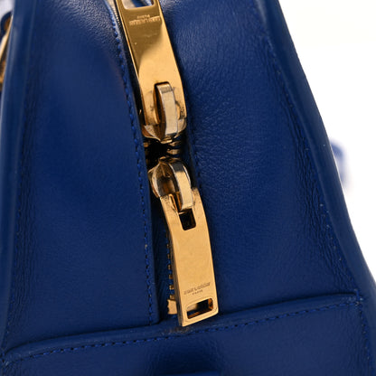 Saint Laurent Calfskin Small Monogram Cabas Blue Majorelle 13 of 15