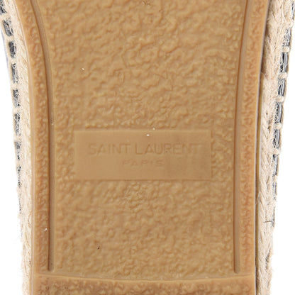 Saint Laurent Lambskin Monogram Espadrilles 37.5 Black 6 of 10