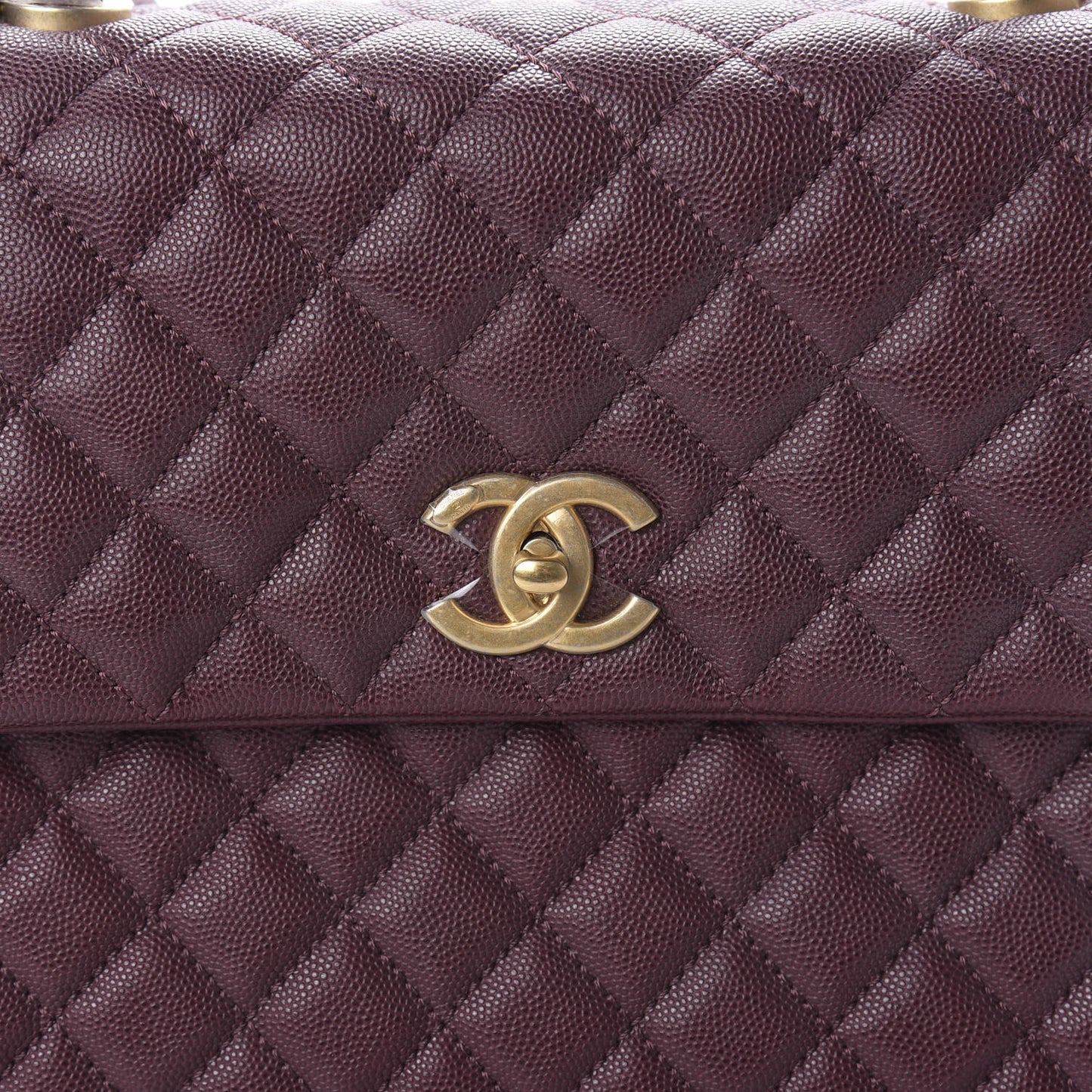 Caviar Lizard Quilted Medium Coco Handle Flap Burgundy