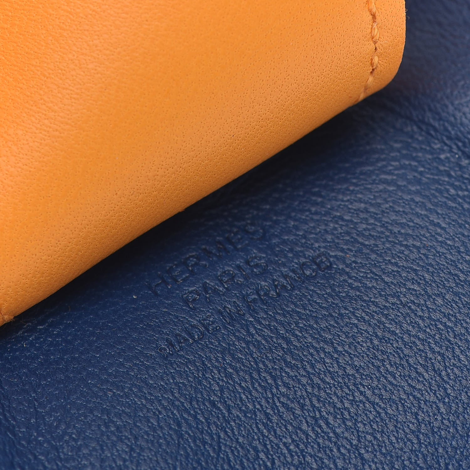 Hermes Milo Lambskin Grigri Rodeo Horse Bag Charm GM Bleu de Malte Cornaline Jaune D'Or 3 of 3