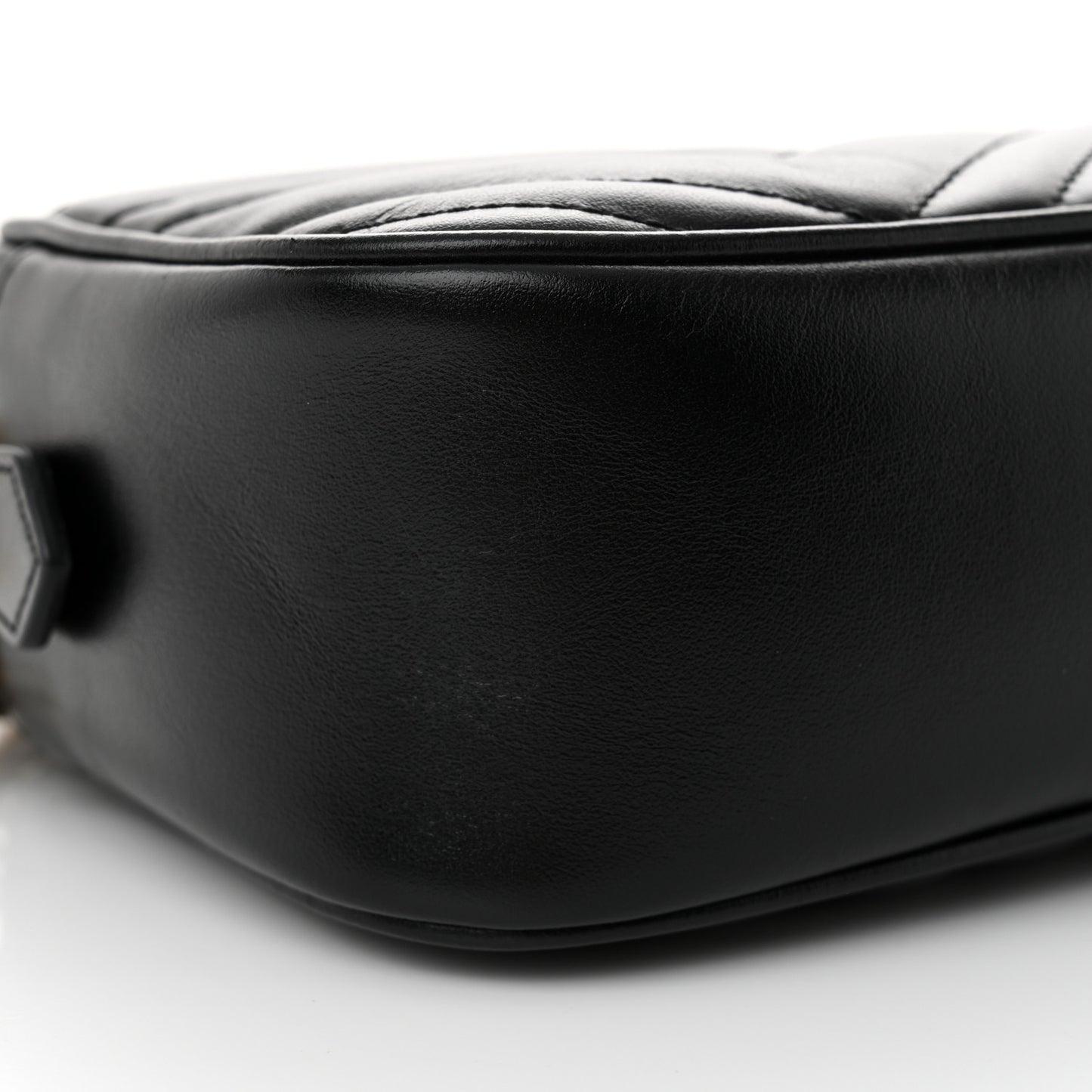 Calfskin Matelasse Small GG Marmont Chain Shoulder Bag Black