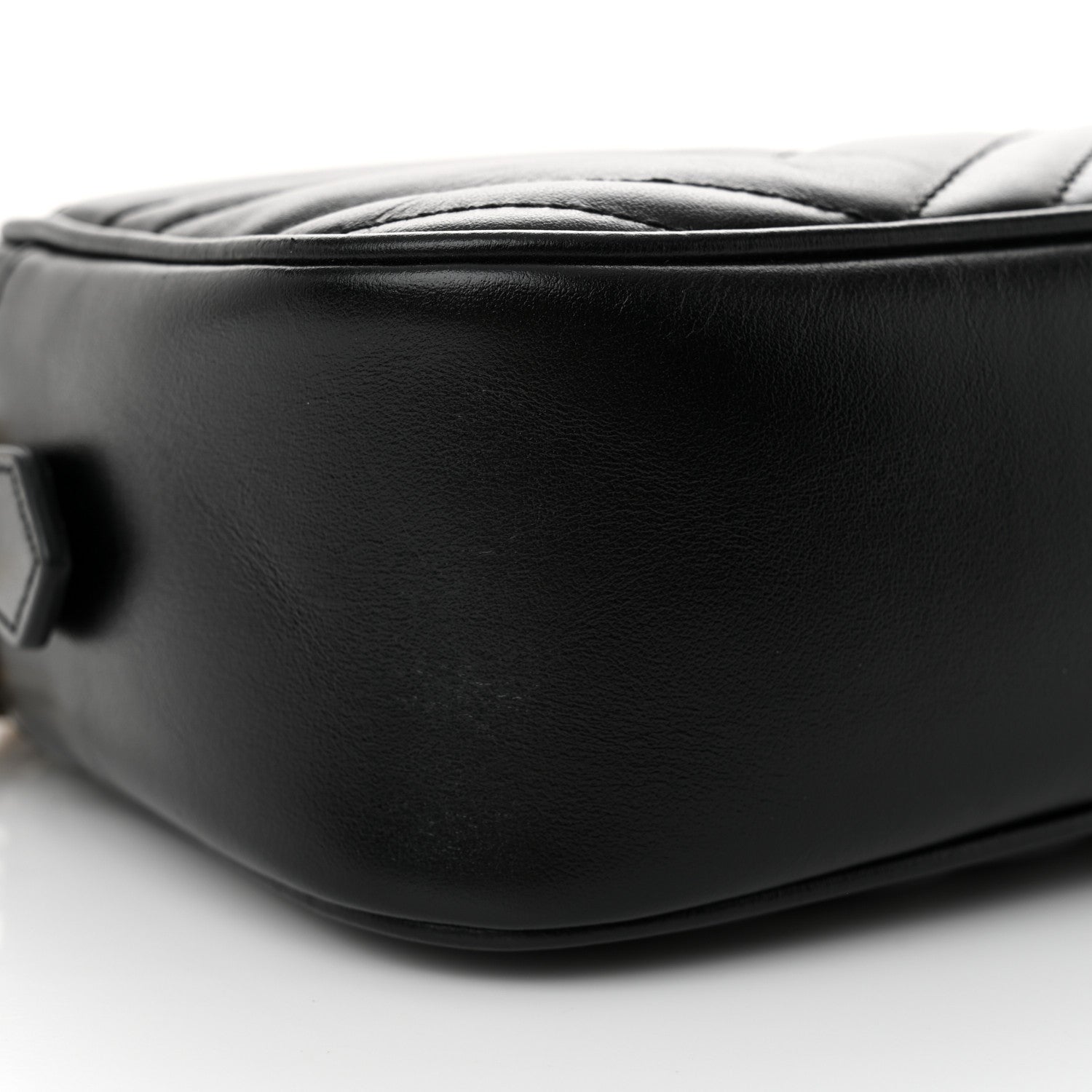 Gucci Calfskin Matelasse Small GG Marmont Chain Shoulder Bag Black 9 of 11
