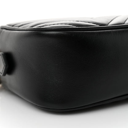 Gucci Calfskin Matelasse Small GG Marmont Chain Shoulder Bag Black 9 of 11