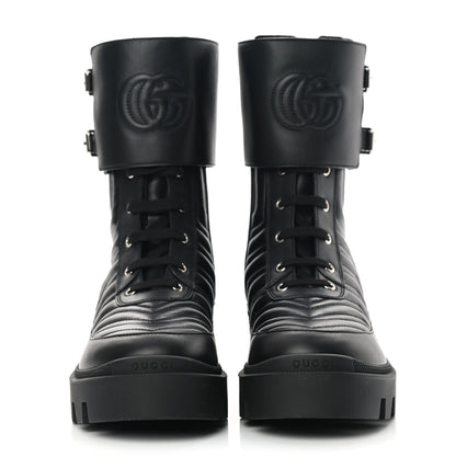 Gucci Nappa Frances GG Matelasse Platform Combat Boots 40.5 Black 2 of 8