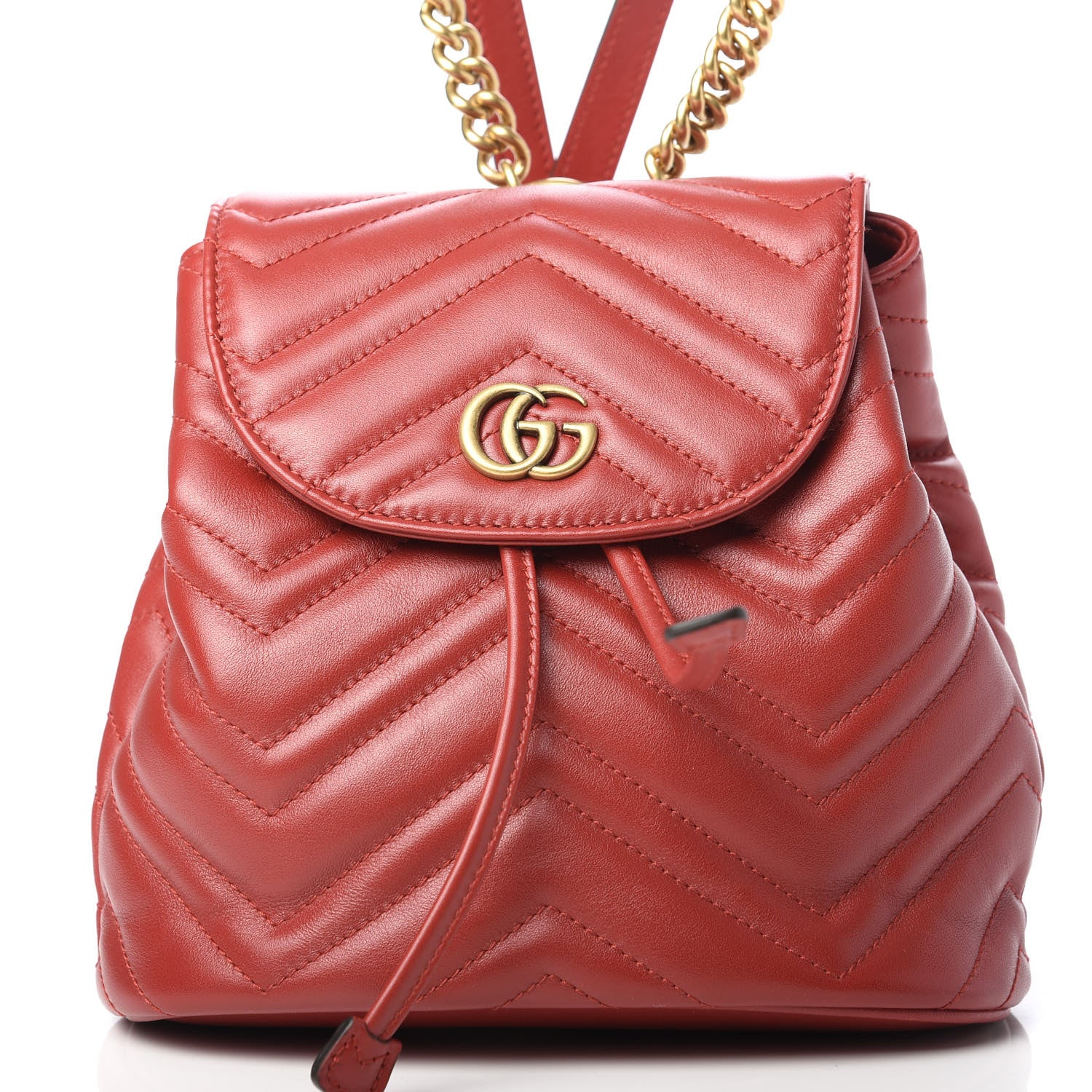 Gucci Calfskin Matelasse GG Marmont Flap Backpack Hibiscus Red 7 of 9