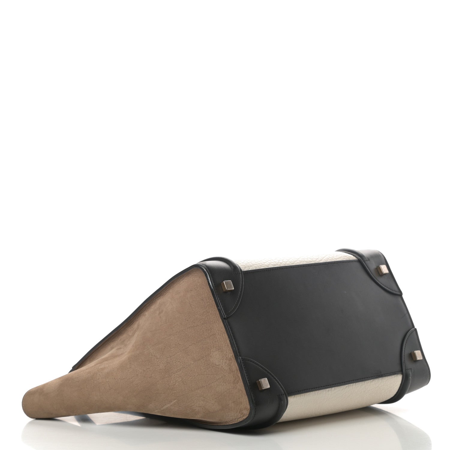 Celine Bullhide Calfskin Suede Mini Tri-Color Luggage White 4 of 19