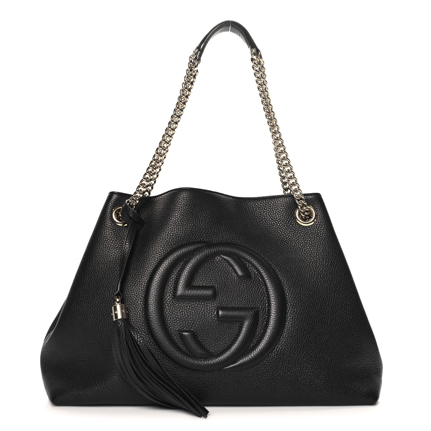 Gucci Pebbled Calfskin Medium Soho Chain Shoulder Bag Black 1 of 10