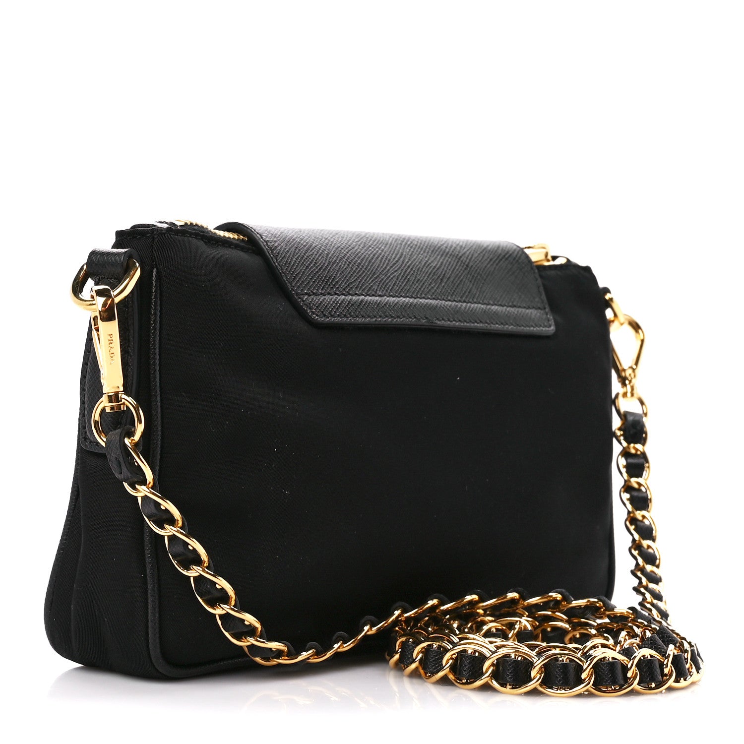Prada Tessuto Nylon Saffiano Crossbody Bag Black 3 of 12