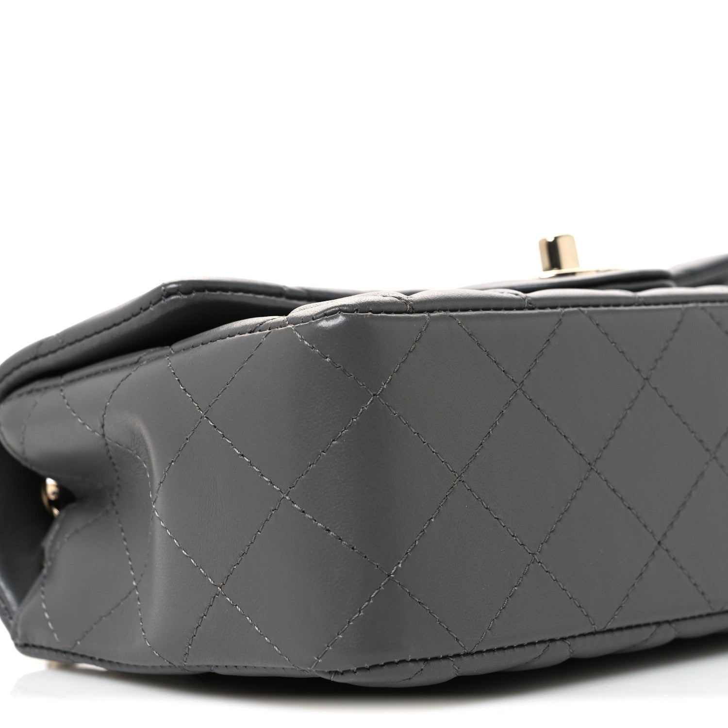 Chanel Lambskin Quilted Mini Rectangular Flap Grey 9 of 12