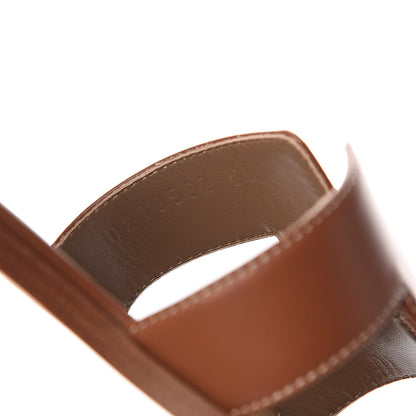 Hermes Box Calfskin Oran Sandals 39 Gold 8 of 9
