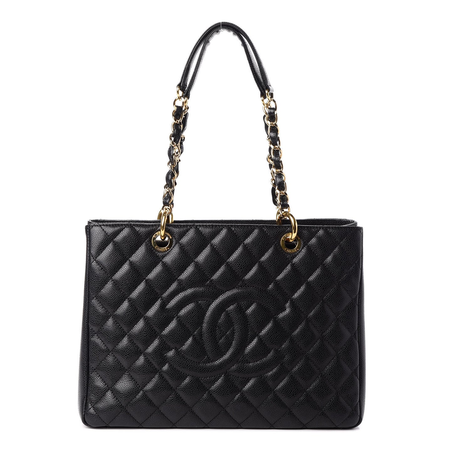 Caviar Quilted Grand Shopping Tote GST Black
