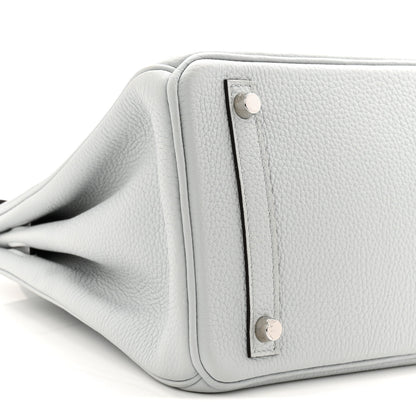 Hermes Taurillon Clemence Birkin 30 Bleu Pale 9 of 11