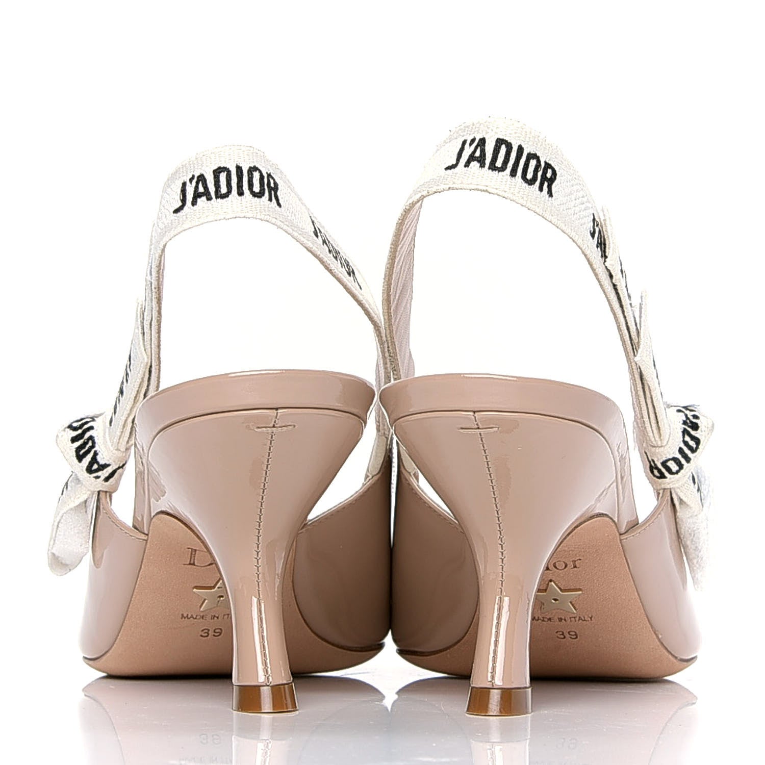 Christian Dior Patent Ribbon J'Adior Slingback 65mm Pumps 39 Nude 4 of 6