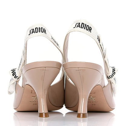 Christian Dior Patent Ribbon J'Adior Slingback 65mm Pumps 39 Nude 4 of 6