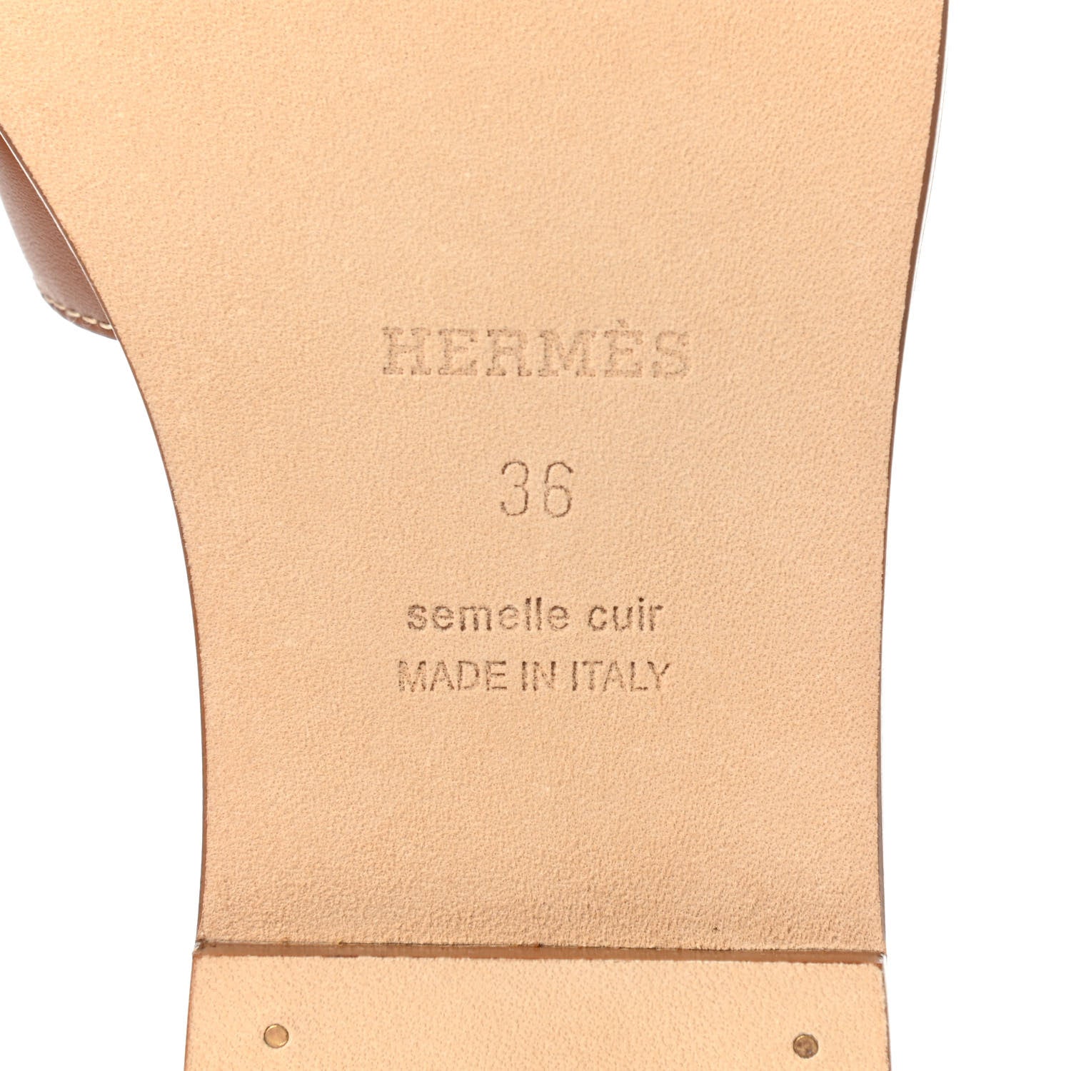 Hermes Box Calfskin Oran Sandals 36 Gold 7 of 8