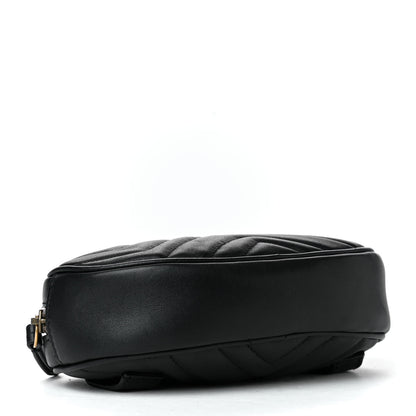 Gucci Calfskin Matelasse GG Marmont Belt Bag 85 34 Black 3 of 4