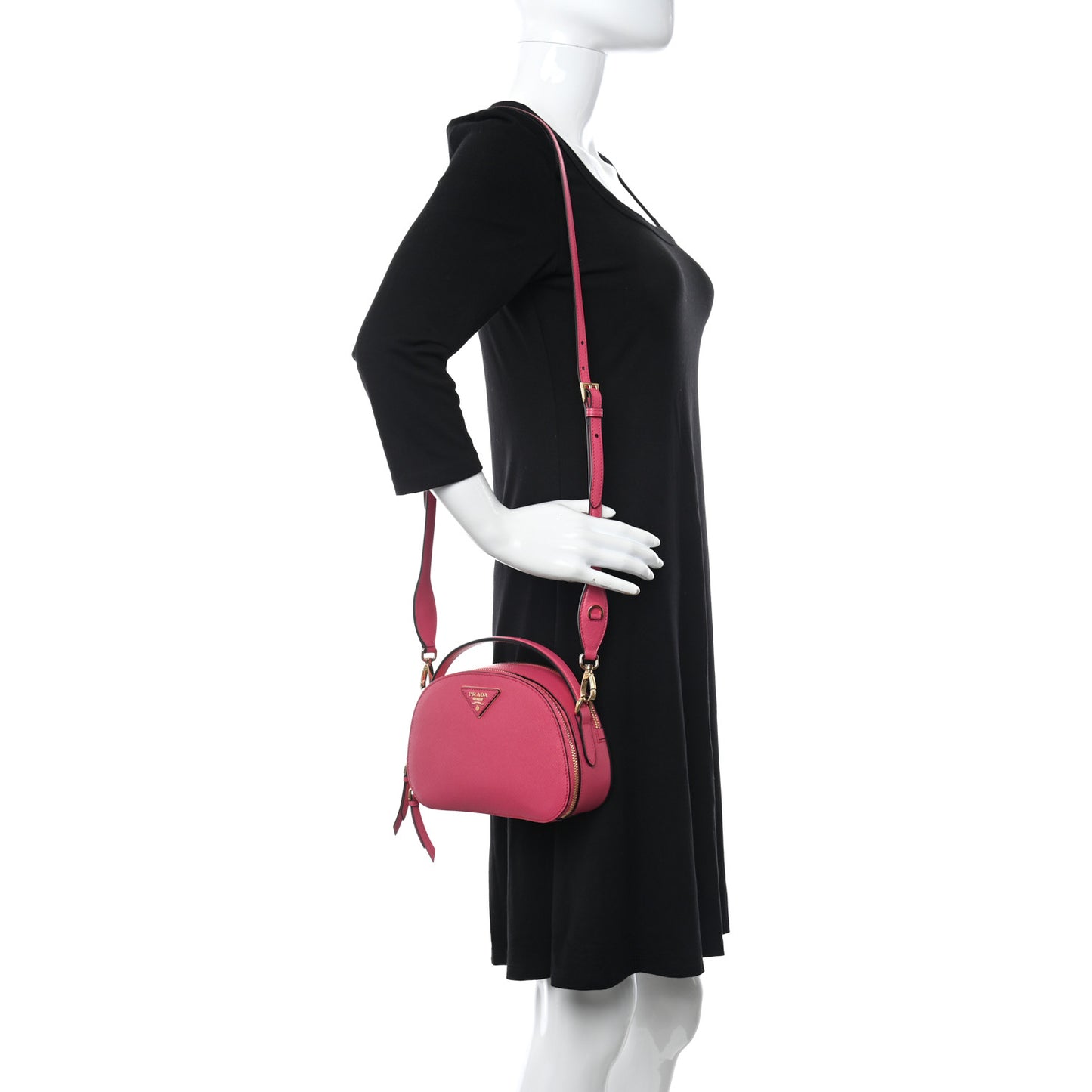 Saffiano Lux Odette Crossbody Magenta