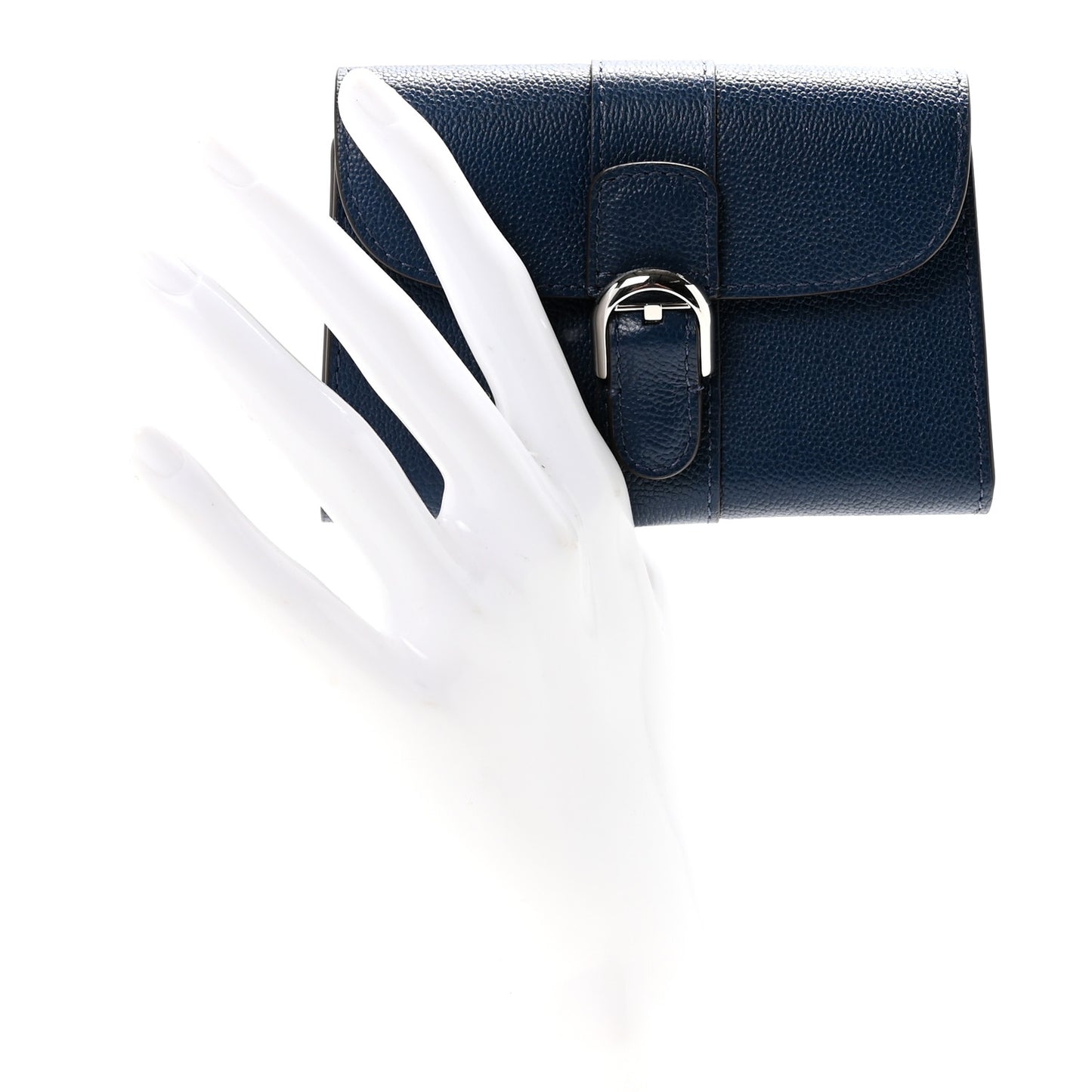 Grained Calfskin Magic Brillant Card Holder Blue