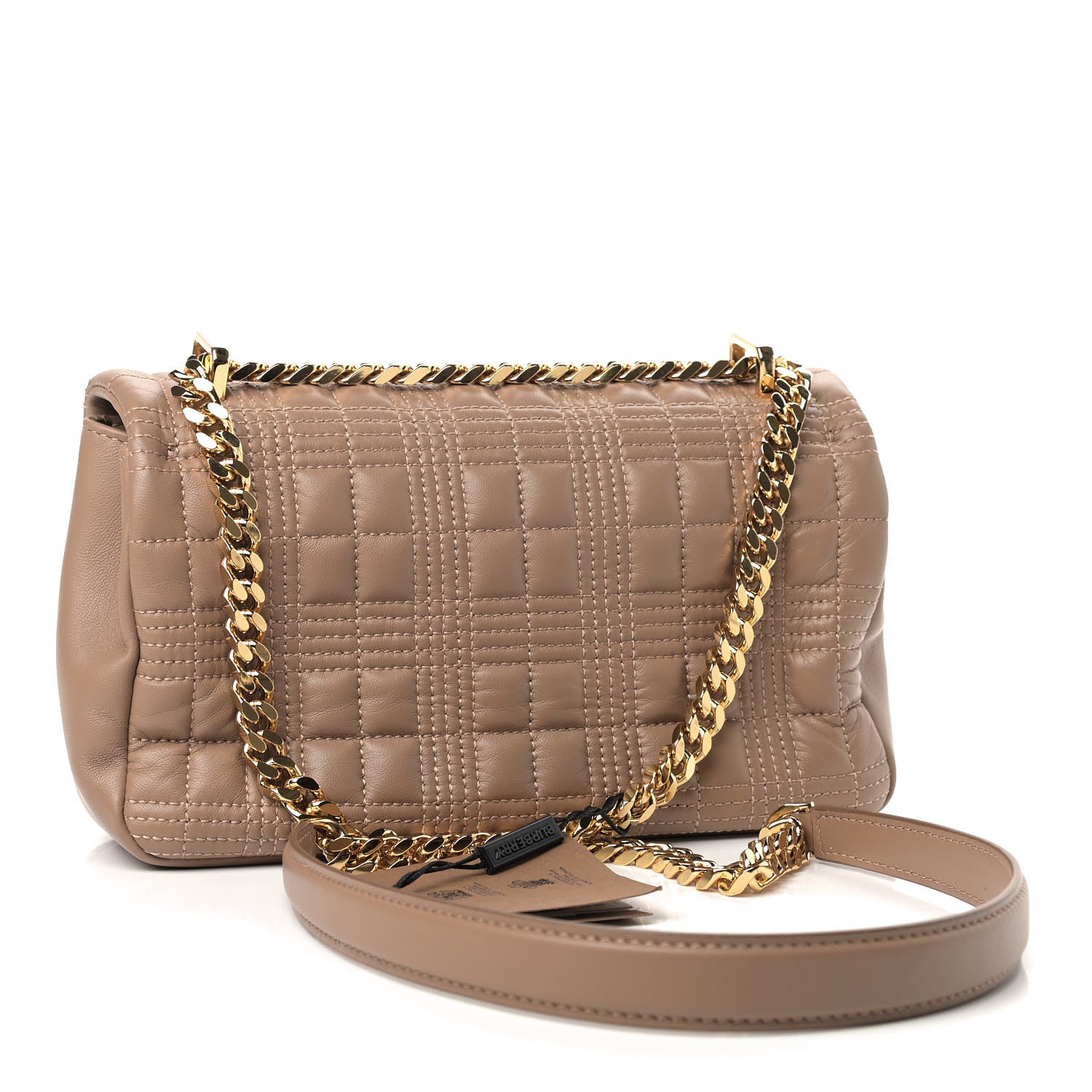 Burberry Lambskin Quilted Small Lola Bag Camel 2 of 8