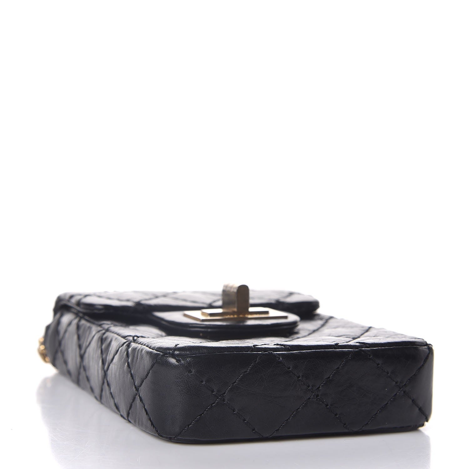 Chanel Aged Calfskin Quilted 2.55 Reissue Phone Case Black 4 of 8
