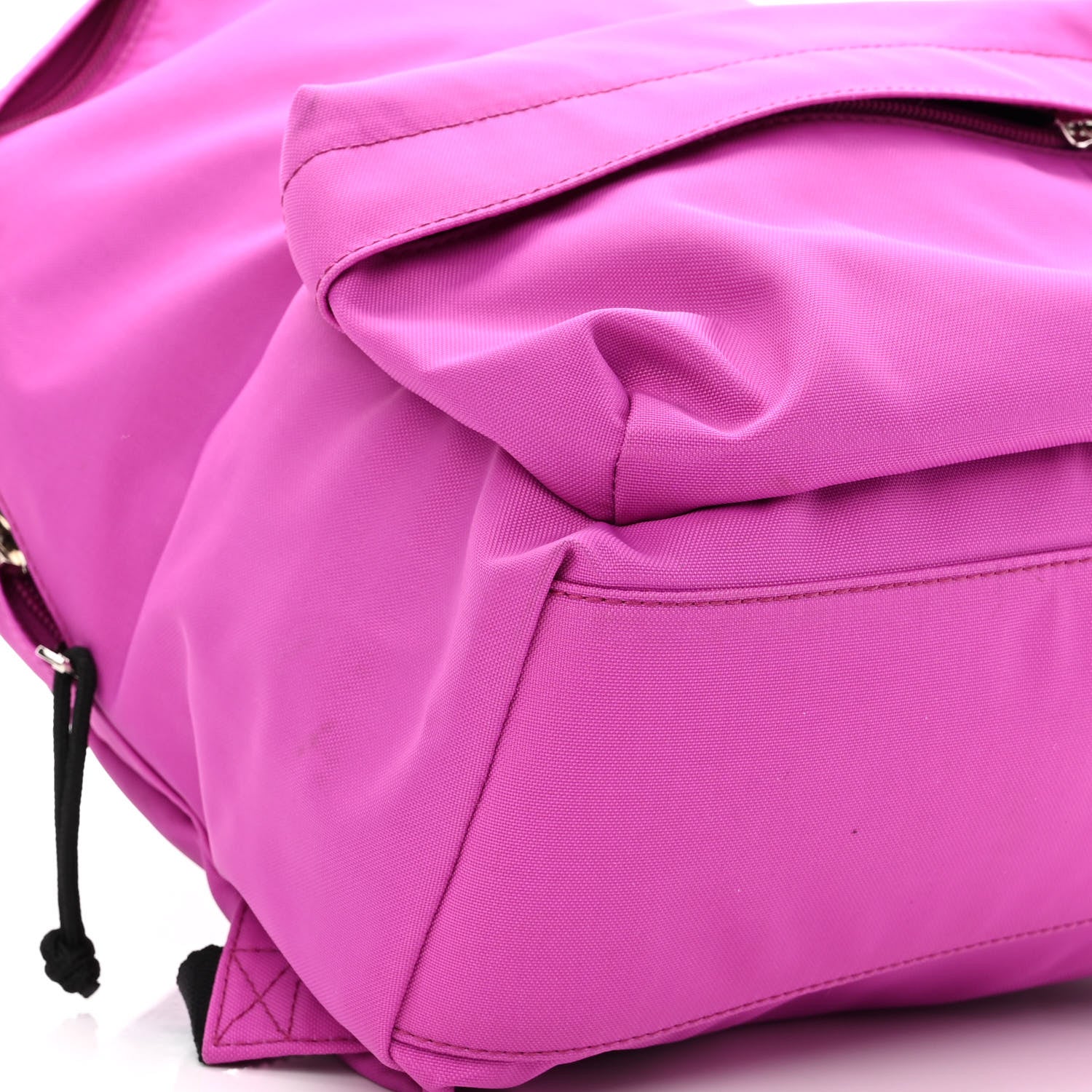 Balenciaga Sport Nylon Logo Embroidered S Wheel Backpack Fuchsia Black 8 of 9