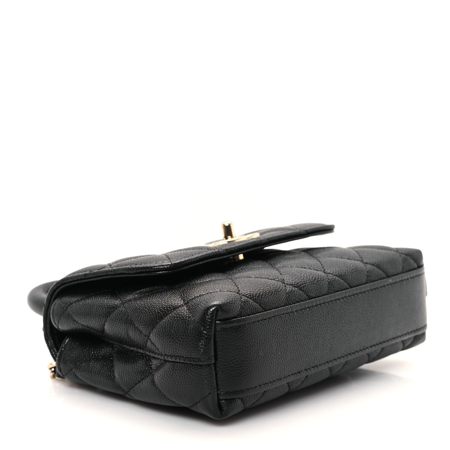 Chanel Caviar Quilted Coco Handle Clutch With Chain Black 4 of 11
