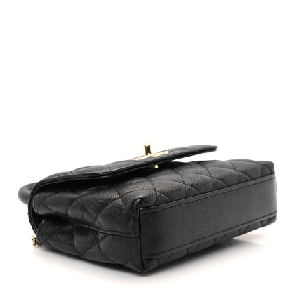 Chanel Caviar Quilted Coco Handle Clutch With Chain Black 4 of 11