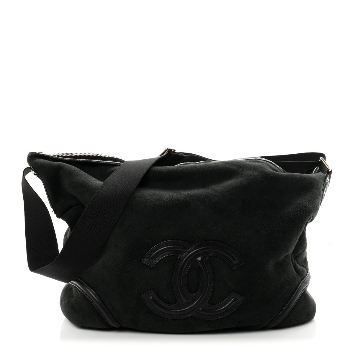 Suede Sparkling Winter Messenger Black