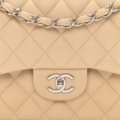 Chanel Lambskin Quilted Jumbo Double Flap Beige 8 of 10