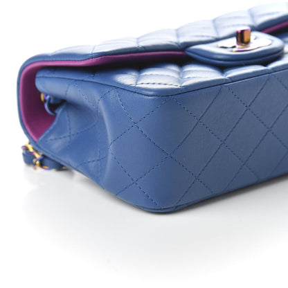 Chanel Lambskin Quilted Mini Rectangular Flap Blue Purple 6 of 11