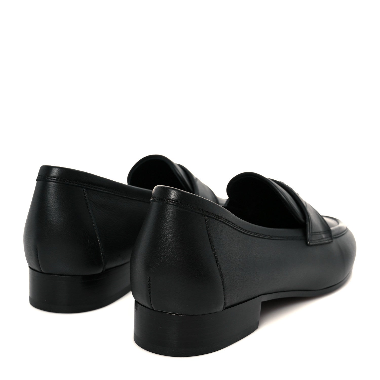 Chanel Calfskin Womens Stitched CC Loafers 38 Black 5 of 10