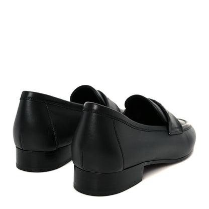 Chanel Calfskin Womens Stitched CC Loafers 38 Black 5 of 10