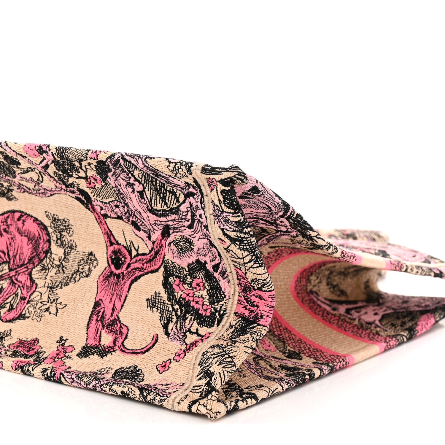 Christian Dior Canvas Toile De Jouy Embroidered Large Book Tote Rose Multicolor 10 of 10