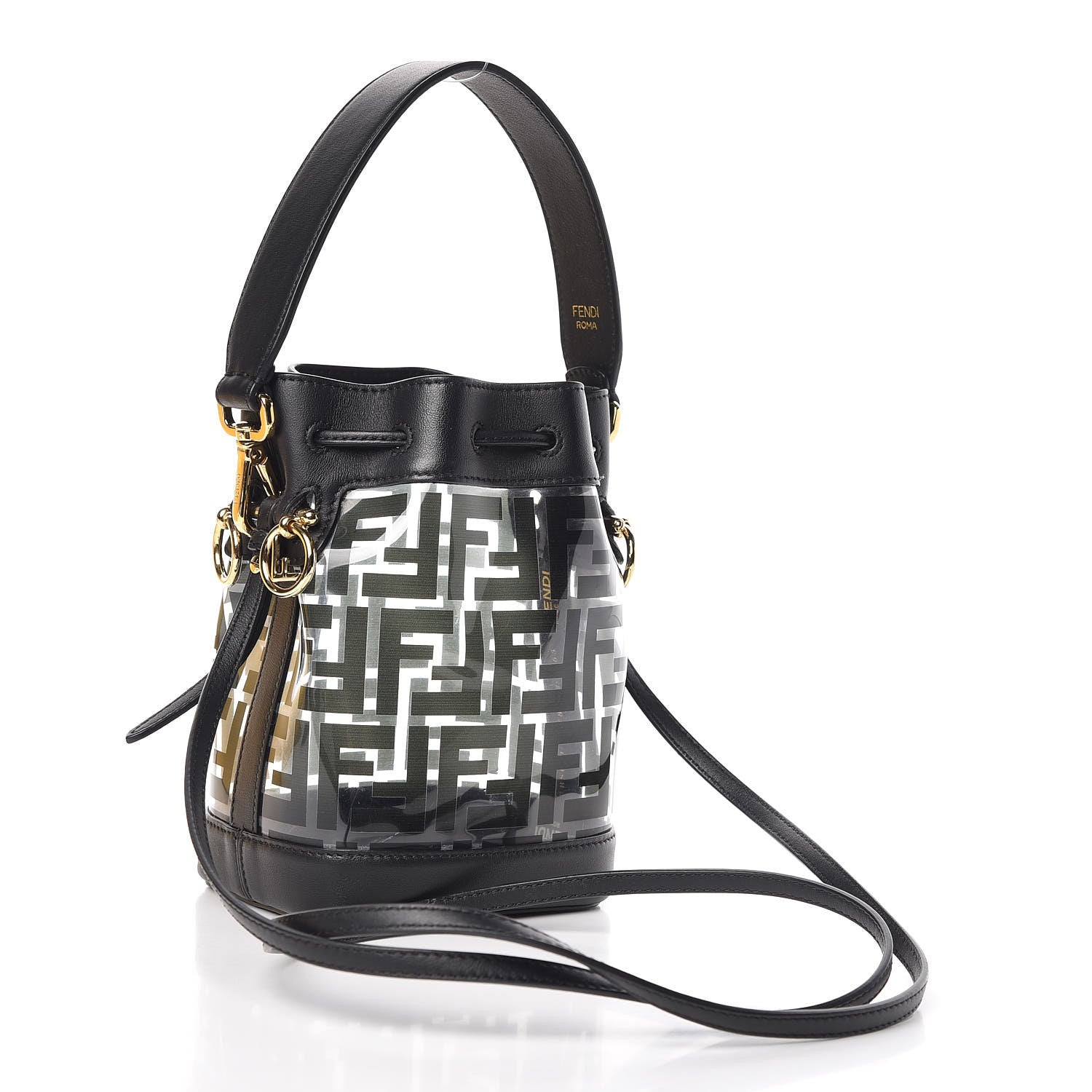 Fendi TPU FF Vitello Grace F is Fendi Mini Mon Tresor Bucket Bag Black 3 of 10