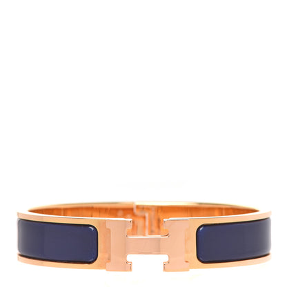 Hermes Narrow Enamel Clic Clac H Bracelet GM Bleu Biarritz 1 of 5