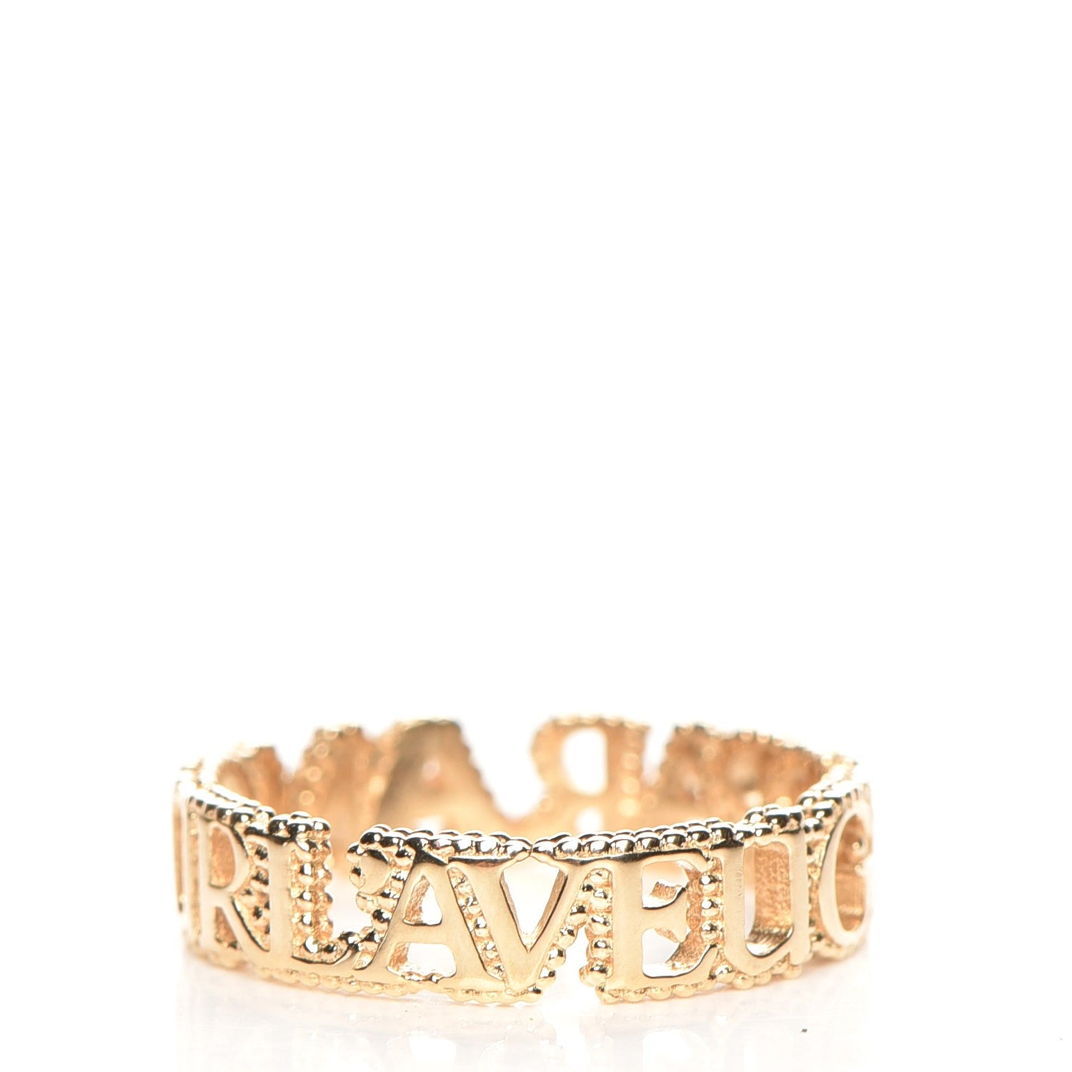 Gucci 18K Yellow Gold Diamond L'Aveugle Par Amour Ring 52 6 4 of 9