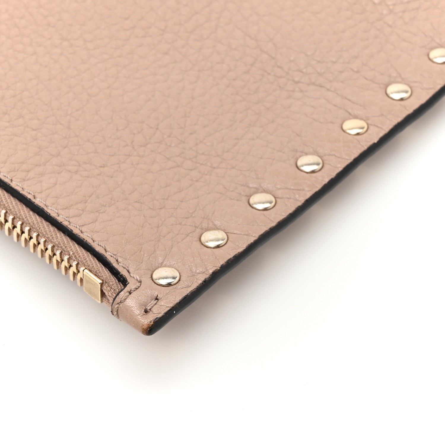 Valentino Garavani Pebbled Calfskin Large Rockstud Zip Pouch Skin Sorbet 8 of 8