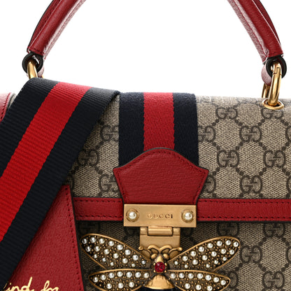 Gucci GG Supreme Monogram Small Queen Margaret Top Handle Bag Red 9 of 11