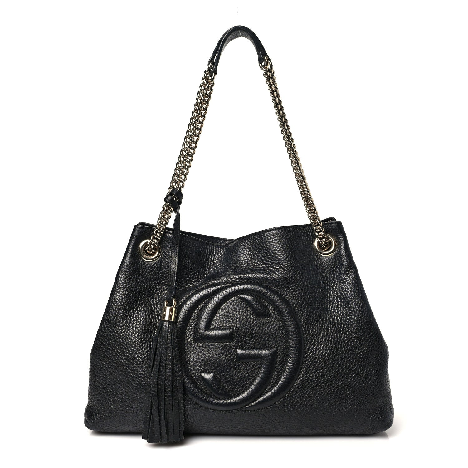 Gucci Pebbled Calfskin Medium Soho Chain Shoulder Bag Black 1 of 11