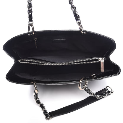 Chanel Patent Quilted Grand Shopping Tote GST Black 5 of 19