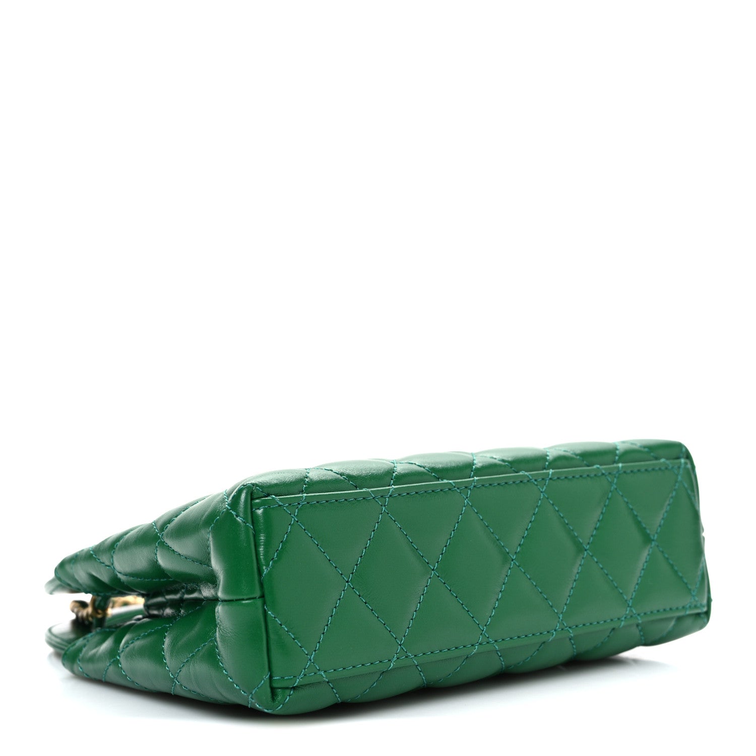 Chanel Shiny Aged Calfskin Quilted Nano Kelly Shopper Green 4 of 11