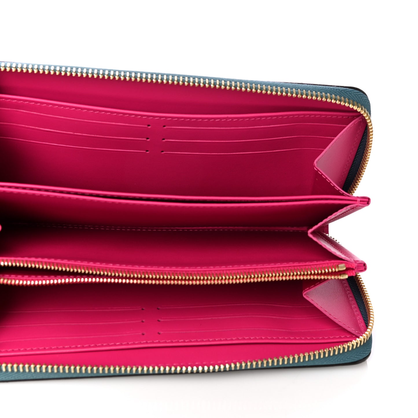 Metallic Vernis Degrade Zippy Wallet Blue Pink