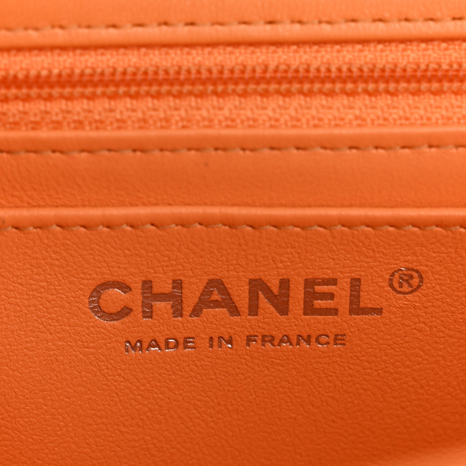 Chanel Lambskin Quilted Mini Rectangular Flap Orange 6 of 13