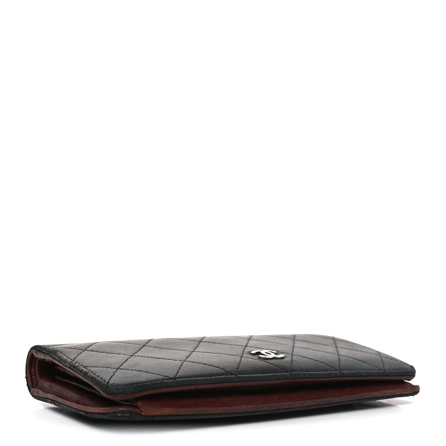 Lambskin Quilted Yen Wallet Black