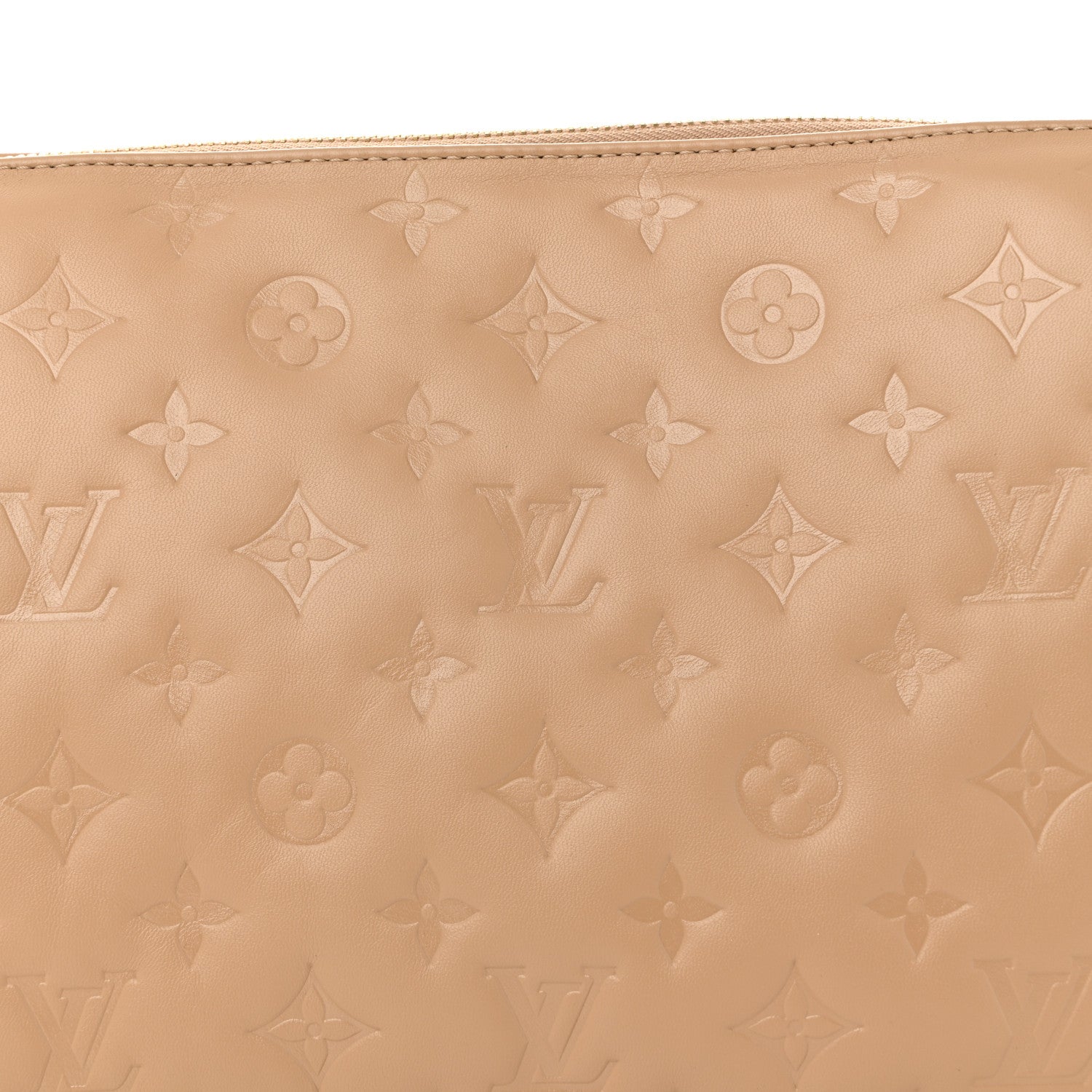 Louis Vuitton Lambskin Embossed Monogram Coussin PM Camel 7 of 9