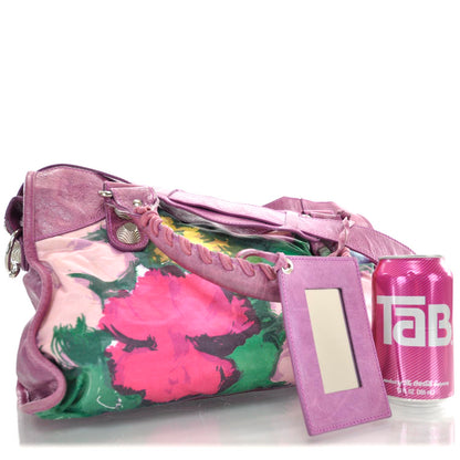 Balenciaga Agneau Canvas Floral Giant 21 Silver Hardware City Magenta 3 of 12