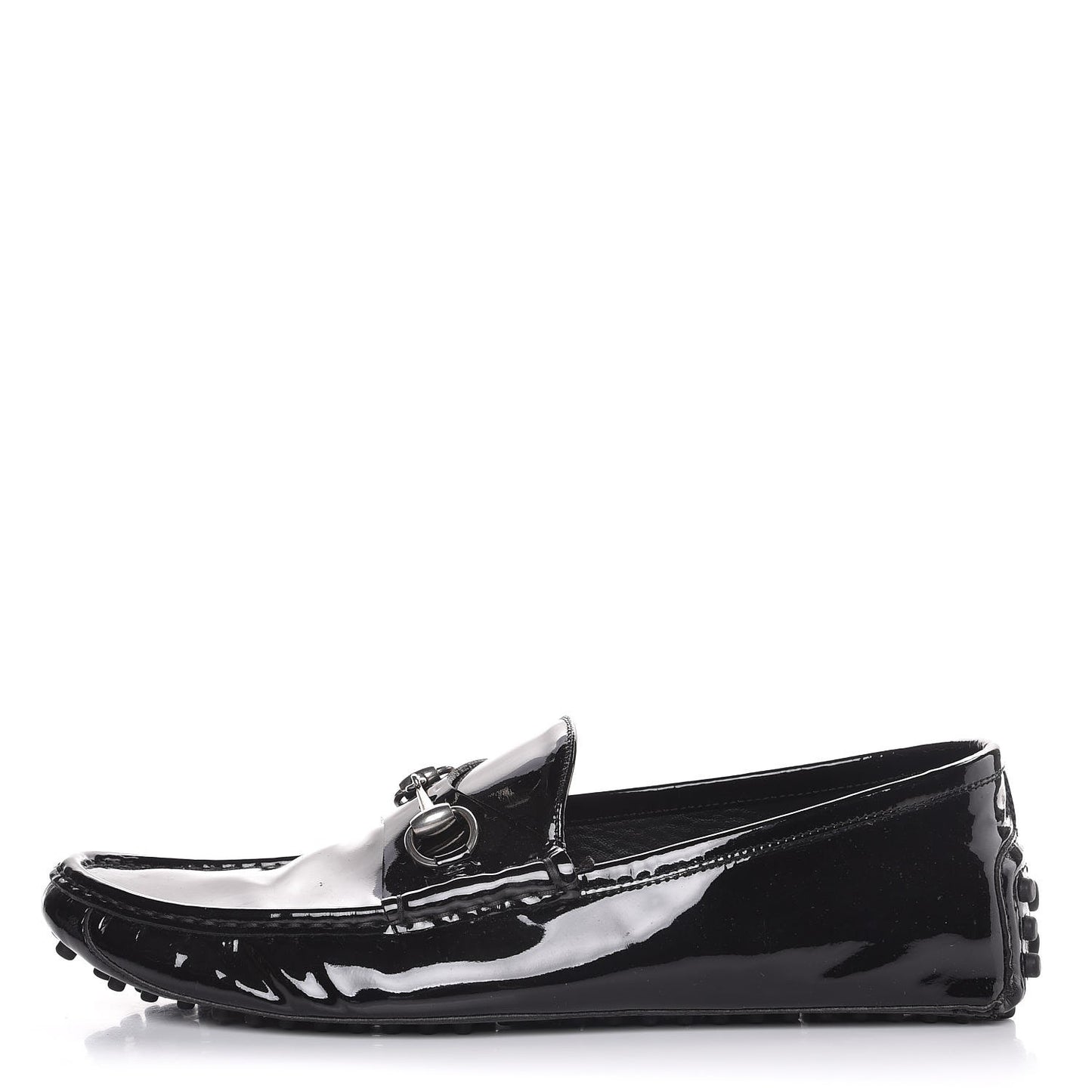 Men's Patent Horsebit Driver Loafers 10.5 Black