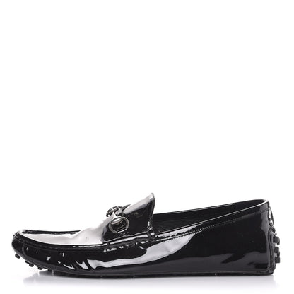 Gucci Men's Patent Horsebit Driver Loafers 10.5 Black 1 of 9